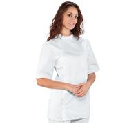 ISACCO Casacca Dentista Unisex Mezza Manica in 100% Cotone (Bianco)