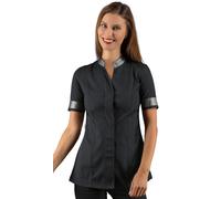 Isacco Casacca HIBISCUS Manica Corta Silver Sciancrata Donna Estetista Dentista