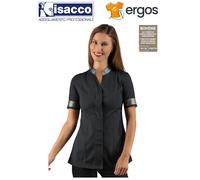 Isacco Casacca HIBISCUS Manica Corta Silver Traspirante Donna Estetista Dentista