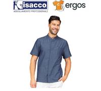 ISACCO Casacca Jeans Coreana CORFU' Mezza Manica Unisex in 100% Cotone Denim