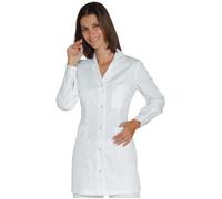 ISACCO Casacca MARBELLA Donna con Bottoni in Policotone 150 Gr/m² (Bianco)