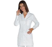 ISACCO Casacca MARBELLA Donna con Bottoni in Policotone 195 Gr/m² (Bianco)