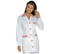 ISACCO Casacca MARBELLA Donna in 100% Cotone (Bianco+riga Rossa)