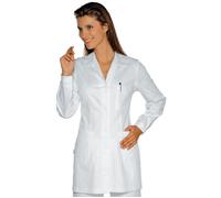 ISACCO Casacca MARBELLA Donna in 100% Cotone Satin (Bianco)
