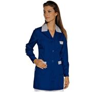 ISACCO Casacca MARBELLA Donna in Poliestere Cotone (Blu+riga Blu)