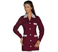 ISACCO Casacca MARBELLA Donna in Poliestere Cotone (Bordeaux+riga Bordeaux)