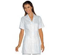 ISACCO Casacca MARBELLA Donna Mezza Manica in 100% Cotone (Bianco)