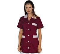 ISACCO Casacca MARBELLA Donna Mezza Manica in Policotone Bordeaux+riga Bordeaux