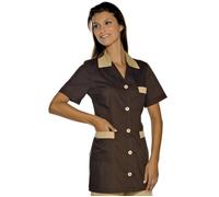 ISACCO Casacca MARBELLA Donna Mezza Manica in Poliestere Cotone (Cacao+biscotto)