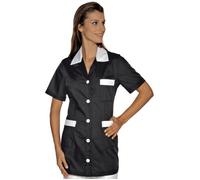ISACCO Casacca MARBELLA Donna Mezza Manica in Poliestere Cotone (Nero+bianco)