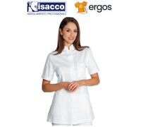 Isacco Casacca PANAREA 100% Cotone Collo Coreana Divisa Medico Infermiera Bianco