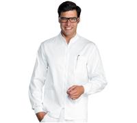 ISACCO Casacca SAMARCANDA Unisex con Polsi in Maglia in 100% Cotone (Bianco)