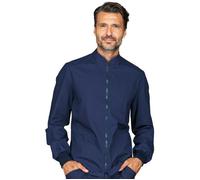 ISACCO Casacca SAMARCANDA Unisex con Polsi in Maglia in 100% Cotone (Blu)