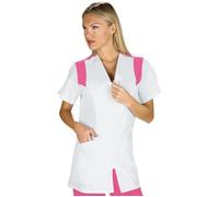 ISACCO Casacca SANTORINI Donna in Poliestere Cotone (Bianco+fuxia)