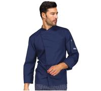 ISACCO Giacca Cuoco BILBAO Unisex in Poliestere Cotone (Blu)