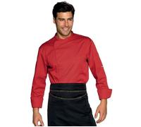 ISACCO Giacca Cuoco BILBAO Unisex in Poliestere Cotone (Rosso)