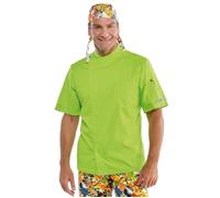 ISACCO Giacca Cuoco BILBAO Unisex Mezza Manica in Poliestere Cotone (Verde Mela)