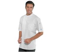 ISACCO Giacca Cuoco BILBAO Unisex Mezza Manica Poliestere Impermeabile Bianco
