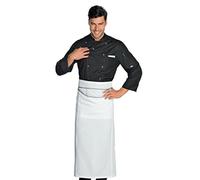 Isacco Giacca Cuoco Classica Nero, Nero, 4XL, 65% Poliestere 35% Cotone, Manica Lunga, Bottoni antipanico - Tessuto 195 gr/m²