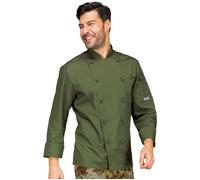 ISACCO Giacca Cuoco Unisex con Bottoni Antipanico in Policotone (Militare)