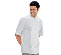 ISACCO Giacca Cuoco Unisex Mezza Manica Bottoni Antipanico Cotone 210 Gr Bianco
