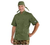 ISACCO Giacca Cuoco Unisex Mezza Manica Bottoni Antipanico Policotone Militare