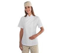 Isacco Giacca Lady Chef Bianco, Bianco, XXL, 65% Poliestere 35% Cotone, Mezza Manica, 150 gr/m²