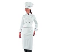 Isacco Giacca Lady Chef Bianco+Italy, Bianco+Italy, S, 100% Cotone, Manica Lunga, 190 gr/m²