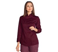 Isacco Giacca Lady Chef Bordeaux, Bordeaux, M, 65% Poliestere 35% Cotone, Manica Lunga, 195 gr/m²
