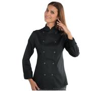 ISACCO Giacca LADY CHEF Donna con Bottoni a Pressione in Poliestere Cotone