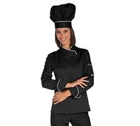 Isacco Giacca Lady Snaps - Isacco Nero+Bianco, Nero+Bianco, M, 65% Poliestere 35% Cotone, Manica Lunga