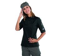 Isacco Giacca Lady Snaps - Isacco Nero, Nero, S, 65% Poliestere 35% Cotone, Mezza Manica