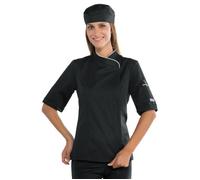 ISACCO Giacca LADY SNAPS Mezza Manica Donna in Poliestere Cotone (Bianco)