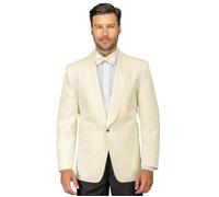 ISACCO Giacca Unisex Scialle Monopetto in 100% Poliestere (Crema)