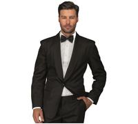 ISACCO Giacca Unisex Scialle Monopetto in 100% Poliestere (Nero)