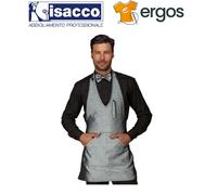Isacco GREMBIULE BISTRO Lurex Silver Barista Cuoco Argento Cameriere Tasche Pub