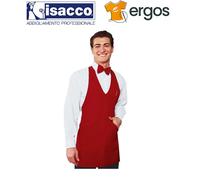 Isacco GREMBIULE BISTRO Rosso Barista Gelateria Pasticceria Cameriere Tasche Pub