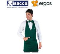 Isacco GREMBIULE BISTRO Verde Bar Cuoco Alimentari Sala Cameriere Tasche Pub