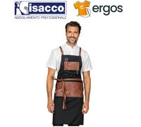 Isacco GREMBIULE BRISTOL Ecopelle Nero Unisex Cantina Catering Enoteca Sommelier