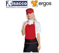 Isacco GREMBIULE BROOKLYN Donna Rosso Cameriera Cucina Cuoca Barista Pettorina