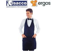 Isacco GREMBIULE GILET VICTOR Blu Rigato Cantina Enoteca Sommelier Bistrot
