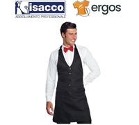 Isacco GREMBIULE GILET VICTOR Nero Catering Cantina Enoteca Sommelier Bistrot