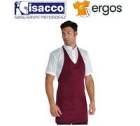 Isacco GREMBIULE MAGIC Bordeaux Pettorina Unisex Cameriere Cuoco Alimentari Chef