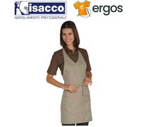 Isacco GREMBIULE MAGIC Natural Pettorina Unisex Cameriere Cuoco Alimentari Chef