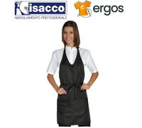 Isacco GREMBIULE MAGIC Nero Pettorina Unisex Cameriere Cuoco Sommelier Cantina