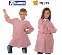 Isacco Grembiule POLLICINO Asilo Scuola Materna Unisex Quadretti Rosso 000267