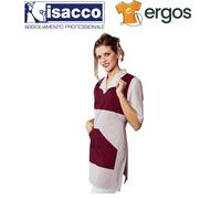 Isacco GREMBIULE PONCHO Scollo V Bordeaux Smanicato Maestra Asilo Estetista