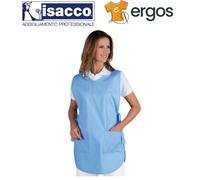 Isacco GREMBIULE PONCHO Smanicato Azzurro Maestra Asilo Estetista Pulizie Donna