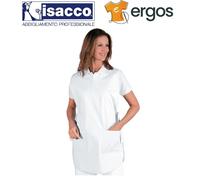 Isacco GREMBIULE PONCHO Smanicato Bianco Maestra Asilo Estetista Pulizie Donna