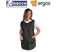 Isacco GREMBIULE PONCHO Smanicato Nero Maestra Asilo Estetista Pulizie Donna